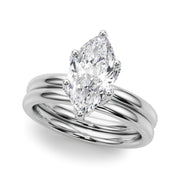 Enchanted Sidestone Marquise Diamond Engagement Ring in 10K/14K gold and platinum with certified lab-grown or natural diamonds