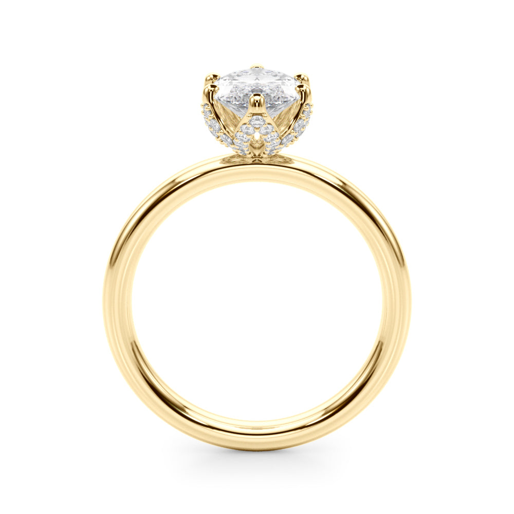 Enchanted Sidestone Marquise Diamond Engagement Ring in 10K/14K gold and platinum with certified lab-grown or natural diamonds