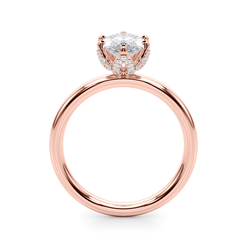 Enchanted Sidestone Marquise Diamond Engagement Ring in 10K/14K gold and platinum with certified lab-grown or natural diamonds