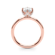 Enchanted Sidestone Marquise Diamond Engagement Ring in 10K/14K gold and platinum with certified lab-grown or natural diamonds