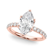 Pristine Sidestone Marquise Diamond Engagement Ring in 10K/14K gold and platinum with certified lab-grown or natural diamonds