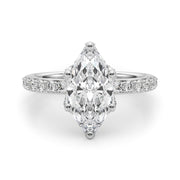 Pristine Sidestone Marquise Diamond Engagement Ring in 10K/14K gold and platinum with certified lab-grown or natural diamonds