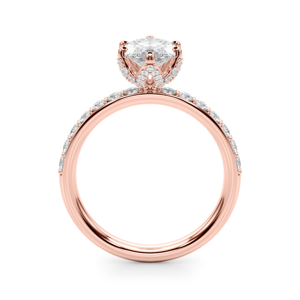 Pristine Sidestone Marquise Diamond Engagement Ring in 10K/14K gold and platinum with certified lab-grown or natural diamonds