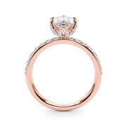 Pristine Sidestone Marquise Diamond Engagement Ring in 10K/14K gold and platinum with certified lab-grown or natural diamonds