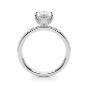 Pristine Sidestone Marquise Diamond Engagement Ring in 10K/14K gold and platinum with certified lab-grown or natural diamonds