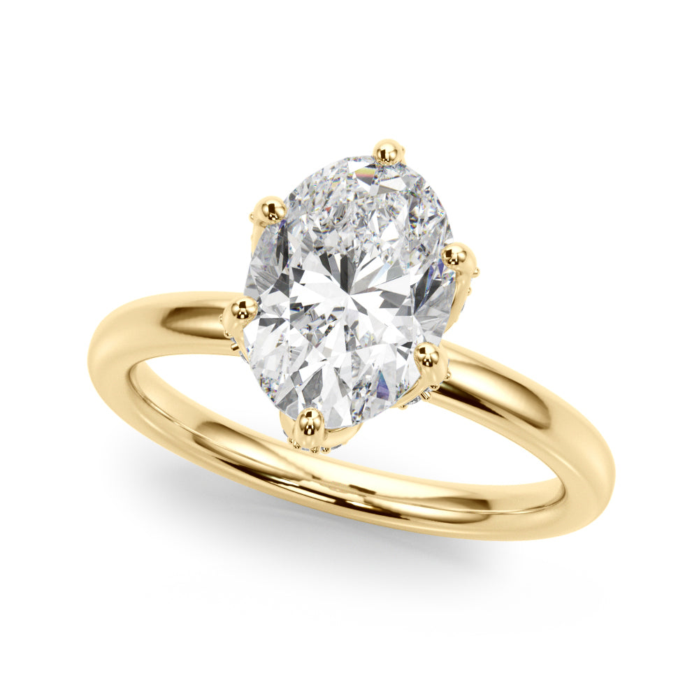 Devoted Sidestone Oval Diamond Engagement Ring in 10K/14K gold and platinum with certified lab-grown or natural diamonds
