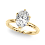 Devoted Sidestone Oval Diamond Engagement Ring in 10K/14K gold and platinum with certified lab-grown or natural diamonds