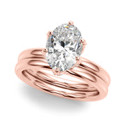 Devoted Sidestone Oval Diamond Engagement Ring in 10K/14K gold and platinum with certified lab-grown or natural diamonds