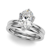 Devoted Sidestone Oval Diamond Engagement Ring in 10K/14K gold and platinum with certified lab-grown or natural diamonds