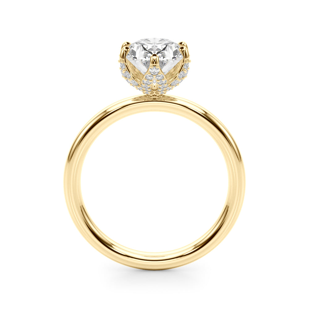 Devoted Sidestone Oval Diamond Engagement Ring in 10K/14K gold and platinum with certified lab-grown or natural diamonds