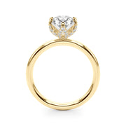 Devoted Sidestone Oval Diamond Engagement Ring in 10K/14K gold and platinum with certified lab-grown or natural diamonds