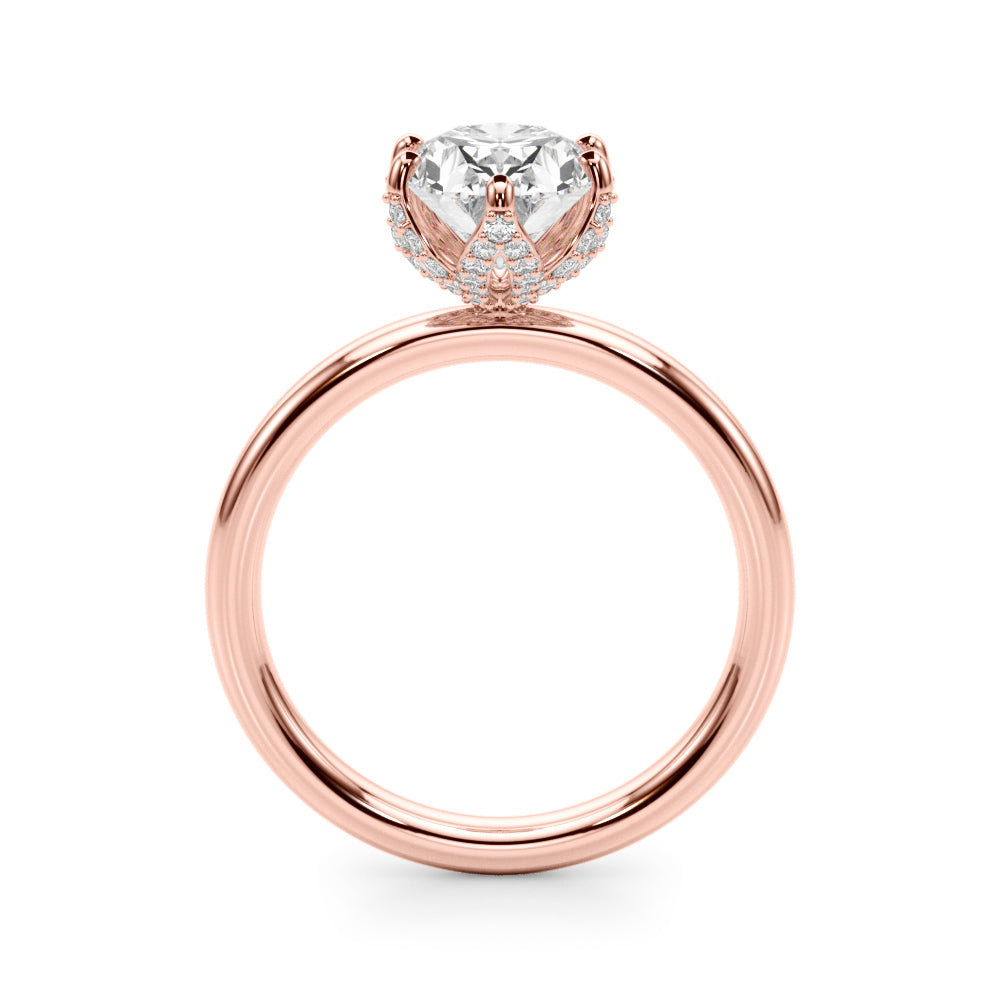 Devoted Sidestone Oval Diamond Engagement Ring in 10K/14K gold and platinum with certified lab-grown or natural diamonds