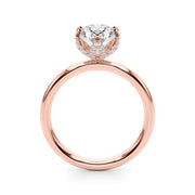 Devoted Sidestone Oval Diamond Engagement Ring in 10K/14K gold and platinum with certified lab-grown or natural diamonds