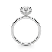 Devoted Sidestone Oval Diamond Engagement Ring in 10K/14K gold and platinum with certified lab-grown or natural diamonds