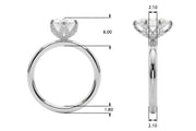 Devoted Sidestone Oval Diamond Engagement Ring in 10K/14K gold and platinum with certified lab-grown or natural diamonds