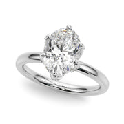 Devoted Sidestone Oval Diamond Engagement Ring in 10K/14K gold and platinum with certified lab-grown or natural diamonds
