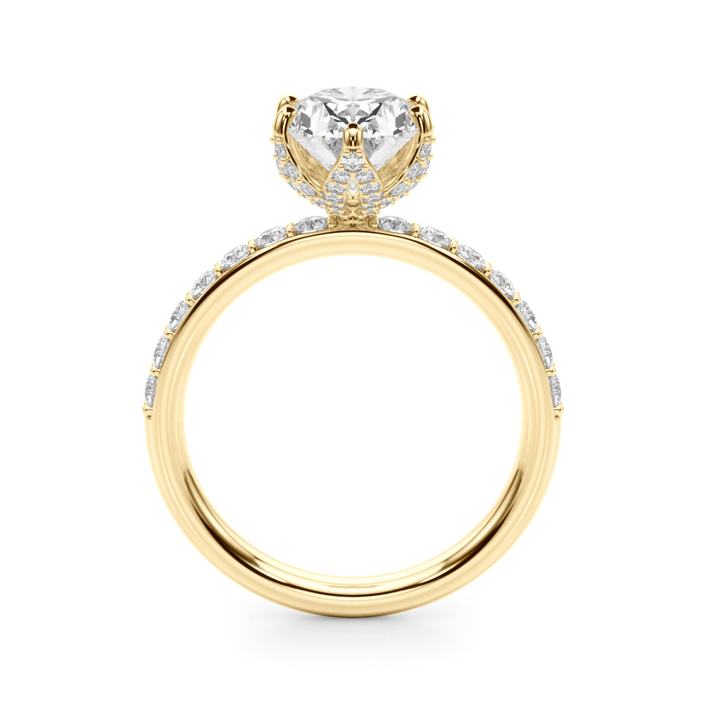 Adored Sidestone Oval Diamond Engagement Ring in 10K/14K gold and platinum with certified lab-grown or natural diamonds