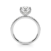 Adored Sidestone Oval Diamond Engagement Ring in 10K/14K gold and platinum with certified lab-grown or natural diamonds