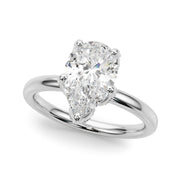 Resplendent Sidestone Pear Diamond Engagement Ring in 10K/14K gold and platinum with certified lab-grown or natural diamonds