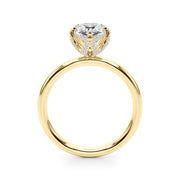 Resplendent Sidestone Pear Diamond Engagement Ring in 10K/14K gold and platinum with certified lab-grown or natural diamonds
