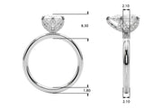 Resplendent Sidestone Pear Diamond Engagement Ring in 10K/14K gold and platinum with certified lab-grown or natural diamonds