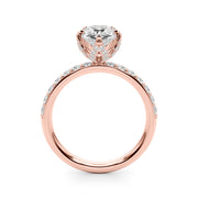 Cherished Sidestone Pear Diamond Engagement Ring in 10K/14K gold and platinum with certified lab-grown or natural diamonds