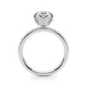 Cherished Sidestone Pear Diamond Engagement Ring in 10K/14K gold and platinum with certified lab-grown or natural diamonds