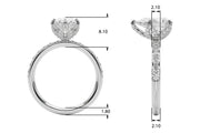 Cherished Sidestone Pear Diamond Engagement Ring in 10K/14K gold and platinum with certified lab-grown or natural diamonds