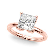 Noble Sidestone Princess Diamond Engagement Ring in 10K/14K gold and platinum with certified lab-grown or natural diamonds