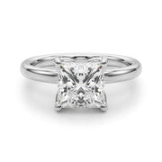 Noble Sidestone Princess Diamond Engagement Ring in 10K/14K gold and platinum with certified lab-grown or natural diamonds