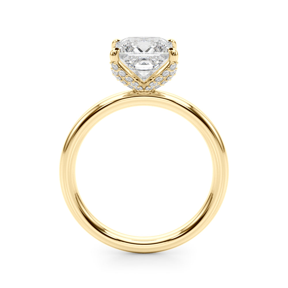 Noble Sidestone Princess Diamond Engagement Ring in 10K/14K gold and platinum with certified lab-grown or natural diamonds