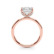 Noble Sidestone Princess Diamond Engagement Ring in 10K/14K gold and platinum with certified lab-grown or natural diamonds