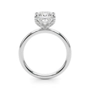 Noble Sidestone Princess Diamond Engagement Ring in 10K/14K gold and platinum with certified lab-grown or natural diamonds