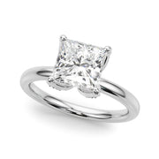 Noble Sidestone Princess Diamond Engagement Ring in 10K/14K gold and platinum with certified lab-grown or natural diamonds
