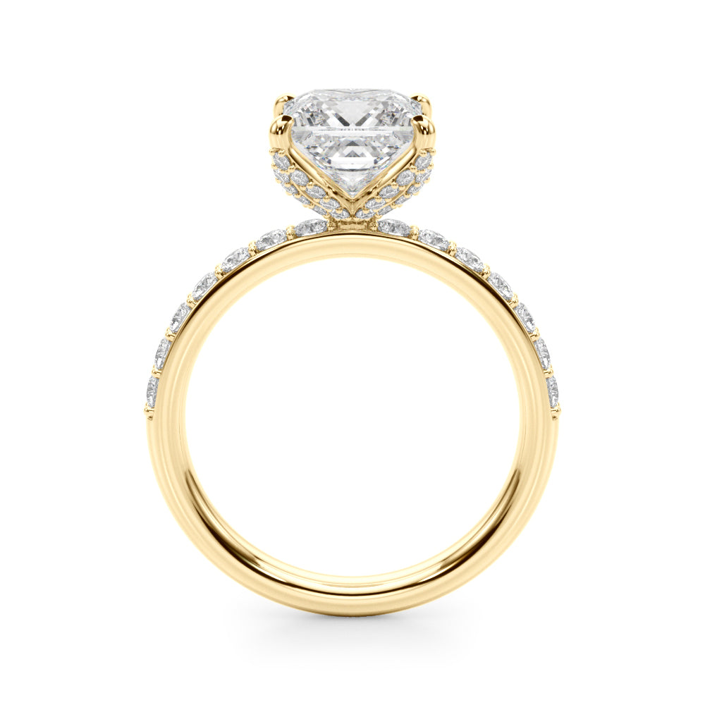 Classic Sidestone Princess Diamond Engagement Ring in 10K/14K gold and platinum with certified lab-grown or natural diamonds