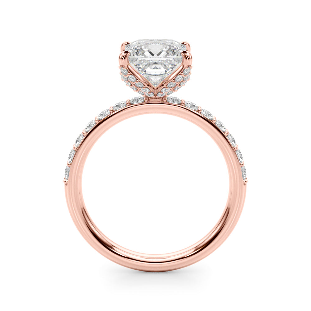 Classic Sidestone Princess Diamond Engagement Ring in 10K/14K gold and platinum with certified lab-grown or natural diamonds