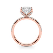 Classic Sidestone Princess Diamond Engagement Ring in 10K/14K gold and platinum with certified lab-grown or natural diamonds