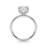 Classic Sidestone Princess Diamond Engagement Ring in 10K/14K gold and platinum with certified lab-grown or natural diamonds