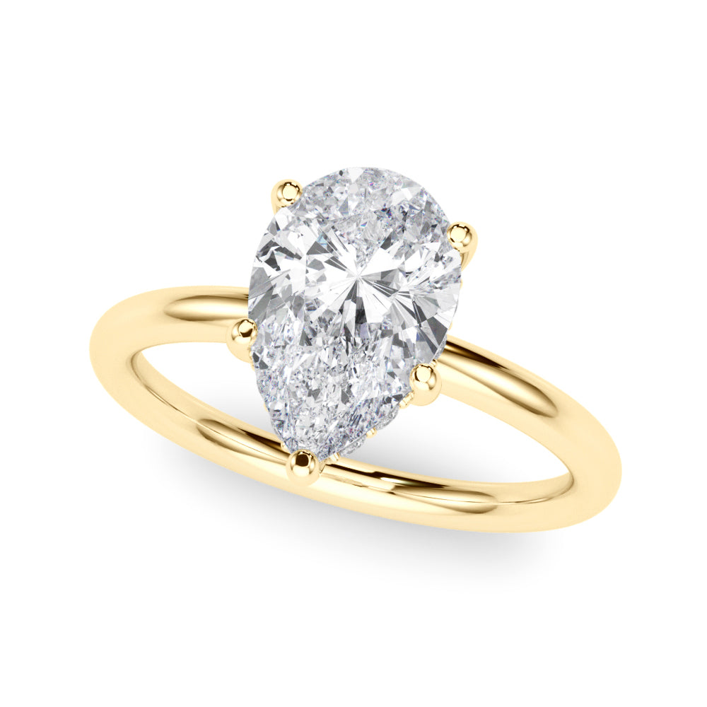 Iconic Sidestone Pear Diamond Engagement Ring in 10K/14K gold and platinum with certified lab-grown or natural diamonds