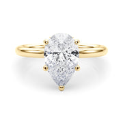 Iconic Sidestone Pear Diamond Engagement Ring â€” 10K/14K Gold & Platinum
