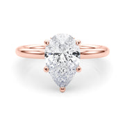 Iconic Sidestone Pear Diamond Engagement Ring â€” 10K/14K Gold & Platinum