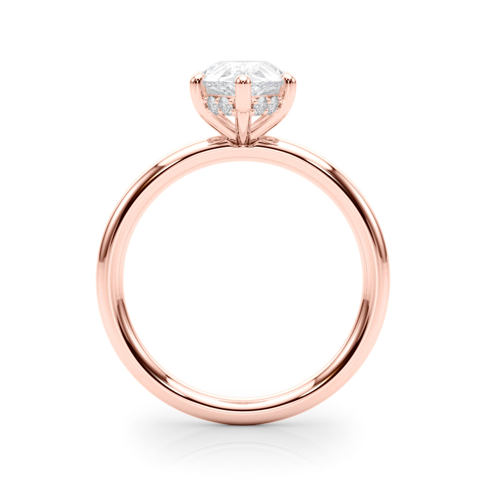 Iconic Sidestone Pear Diamond Engagement Ring â€” 10K/14K Gold & Platinum