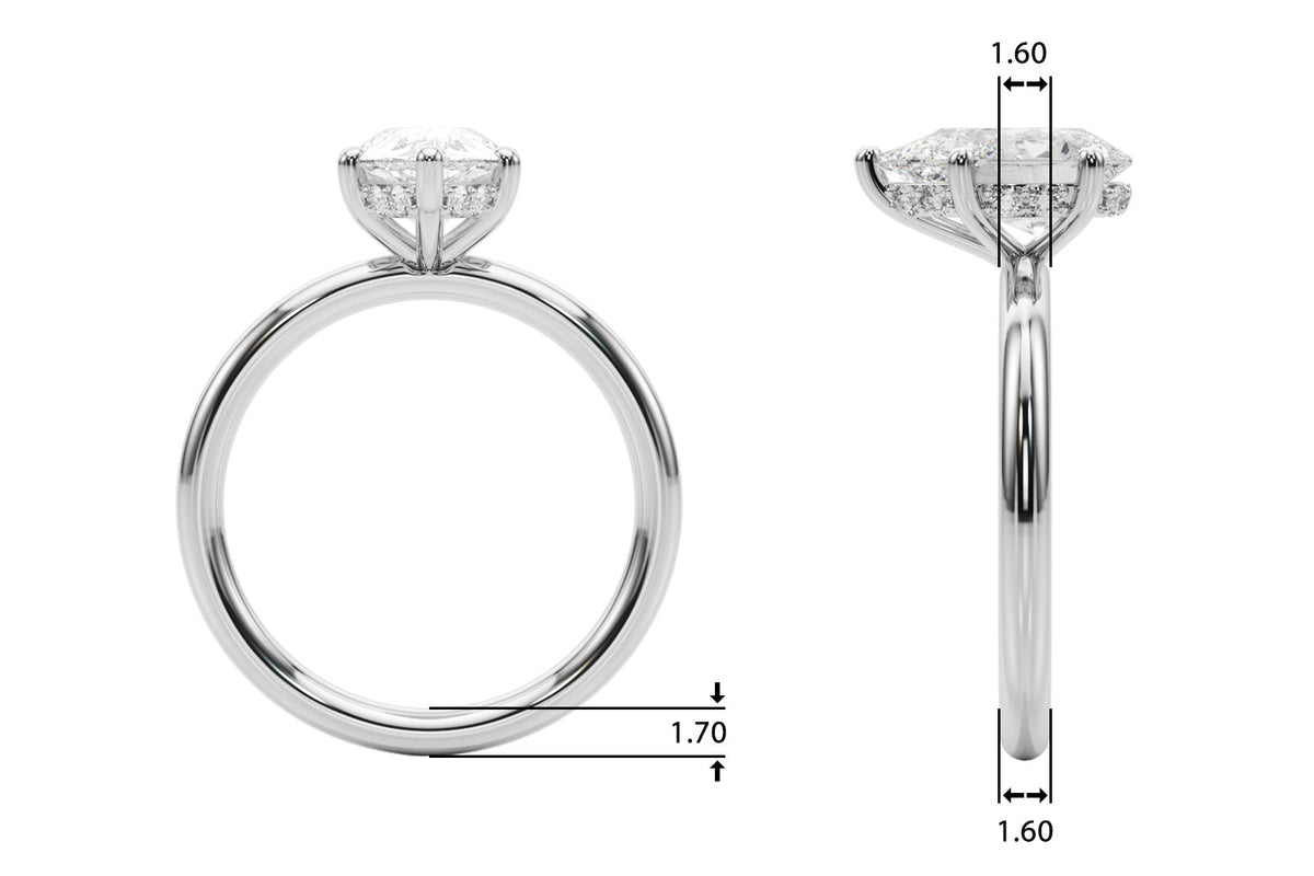 Iconic Sidestone Pear Diamond Engagement Ring â€” 10K/14K Gold & Platinum