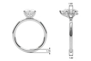 Iconic Sidestone Pear Diamond Engagement Ring â€” 10K/14K Gold & Platinum
