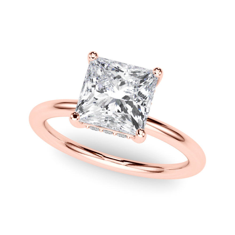Heirloom Hidden Halo Ov Engagement Ring Princess Diamond Engagement Ring â€” 10K/14K Gold & Platinum