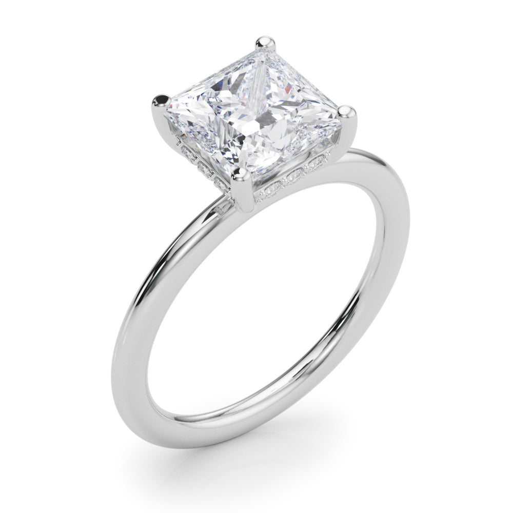 Heirloom Hidden Halo Ov Engagement Ring Princess Diamond Engagement Ring â€” 10K/14K Gold & Platinum