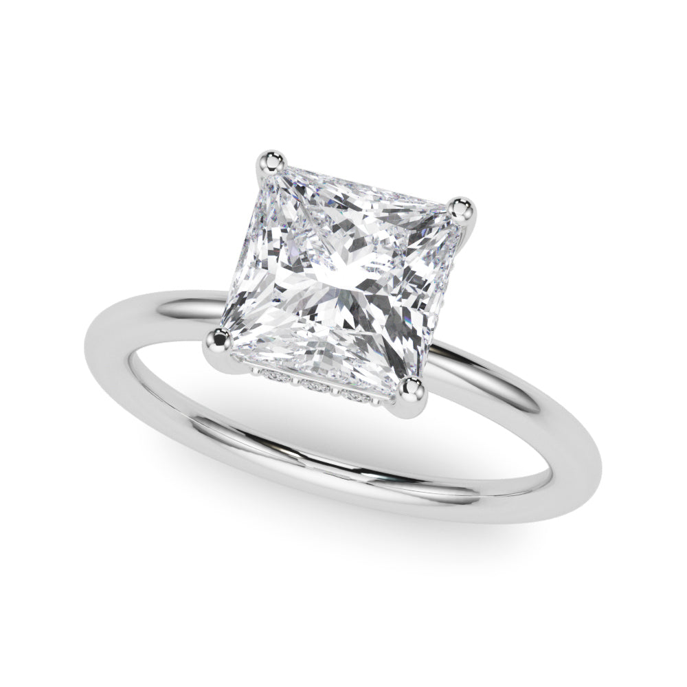 Heirloom Hidden Halo Ov Engagement Ring Princess Diamond Engagement Ring â€” 10K/14K Gold & Platinum