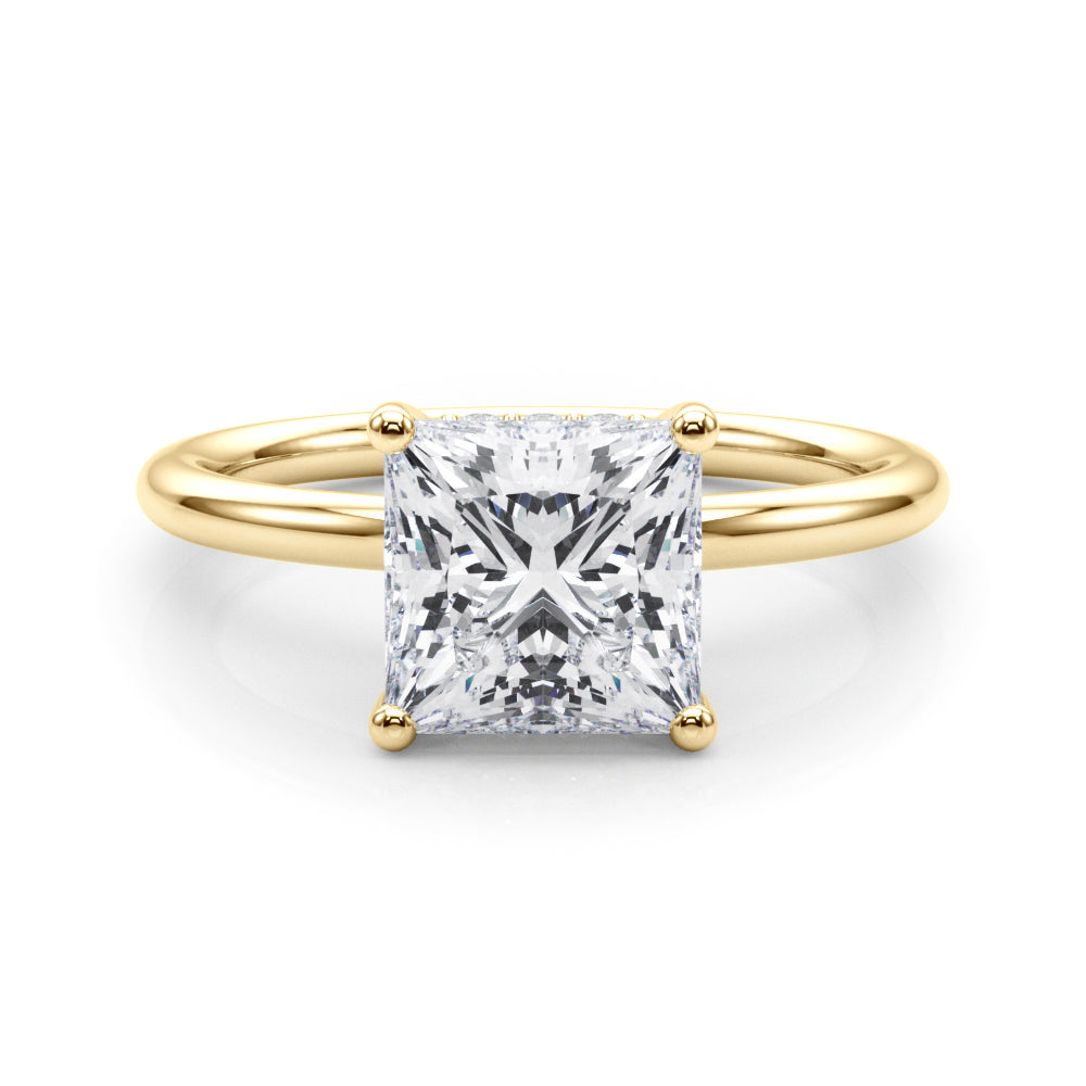 Heirloom Hidden Halo Ov Engagement Ring Princess Diamond Engagement Ring â€” 10K/14K Gold & Platinum