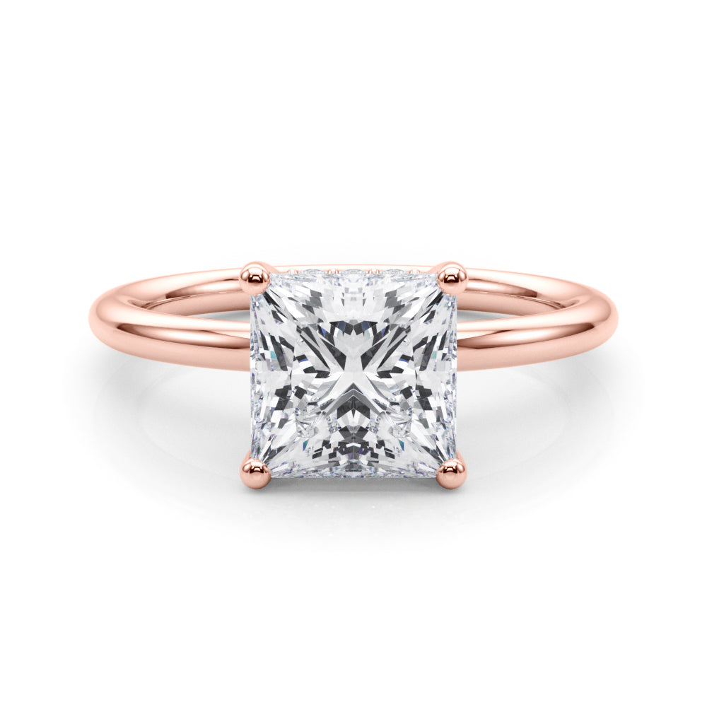 Heirloom Hidden Halo Ov Engagement Ring Princess Diamond Engagement Ring â€” 10K/14K Gold & Platinum