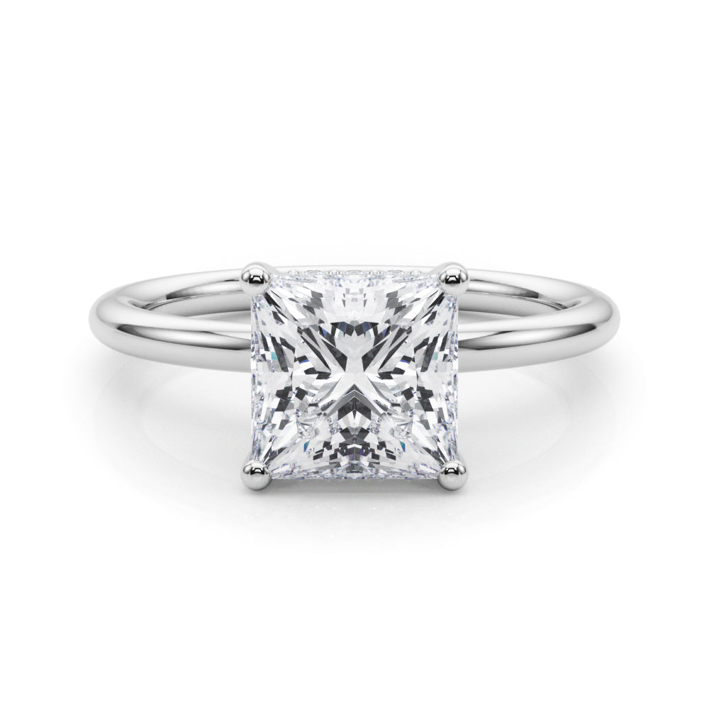 Heirloom Hidden Halo Ov Engagement Ring Princess Diamond Engagement Ring â€” 10K/14K Gold & Platinum
